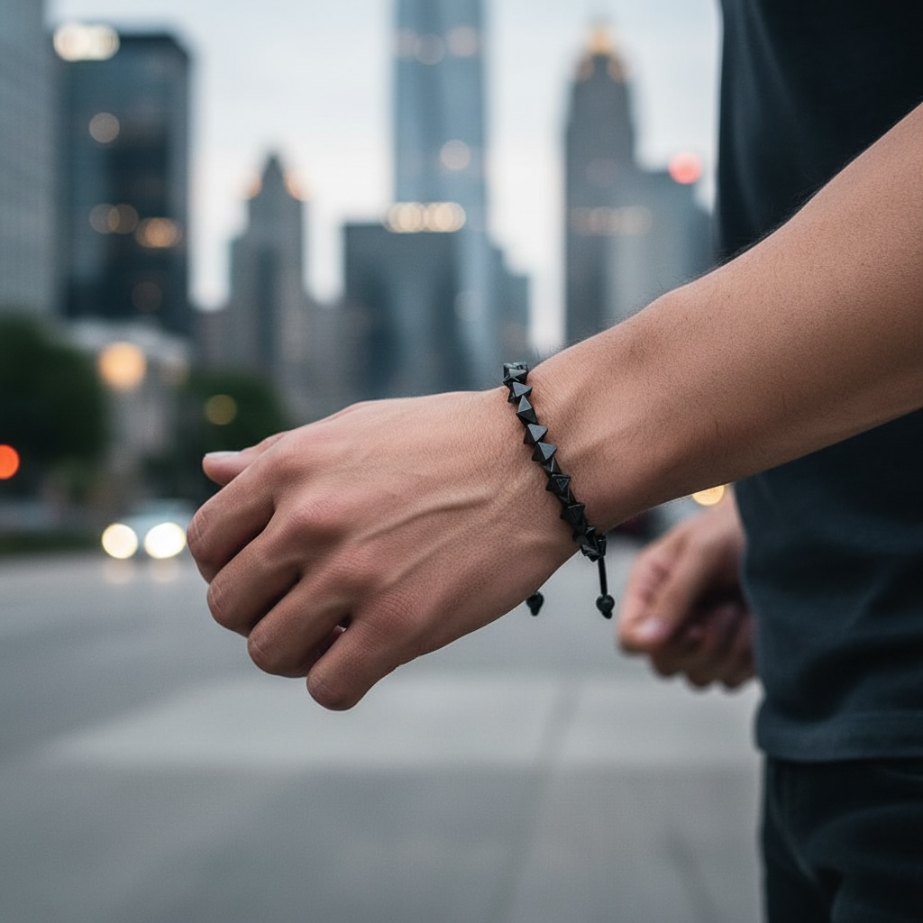 Hematite beaded bracelet